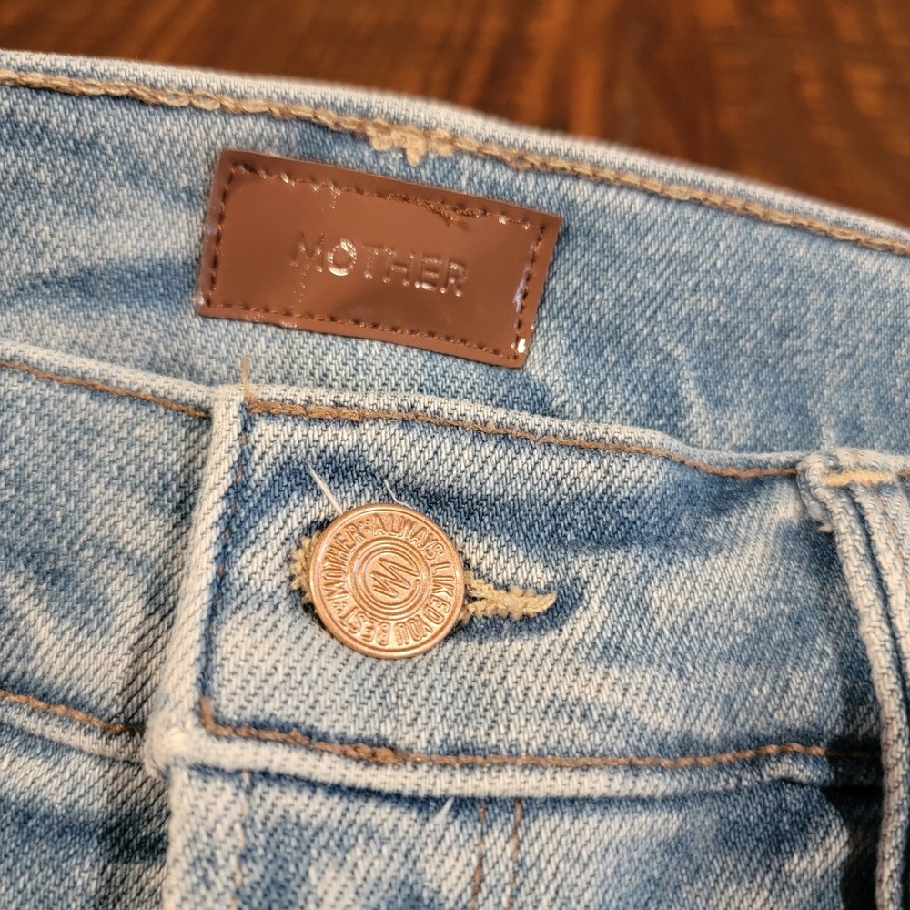 Mother Jeans Womens 28 Mid Rise Dazzler Ankle Fray Hopeless Romantic Distressed - Picture 6 of 14